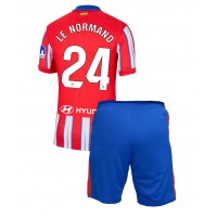 Camiseta Atletico Madrid Robin Le Normand #24 Primera Equipación para niños 2024-25 manga corta (+ pantalones cortos)